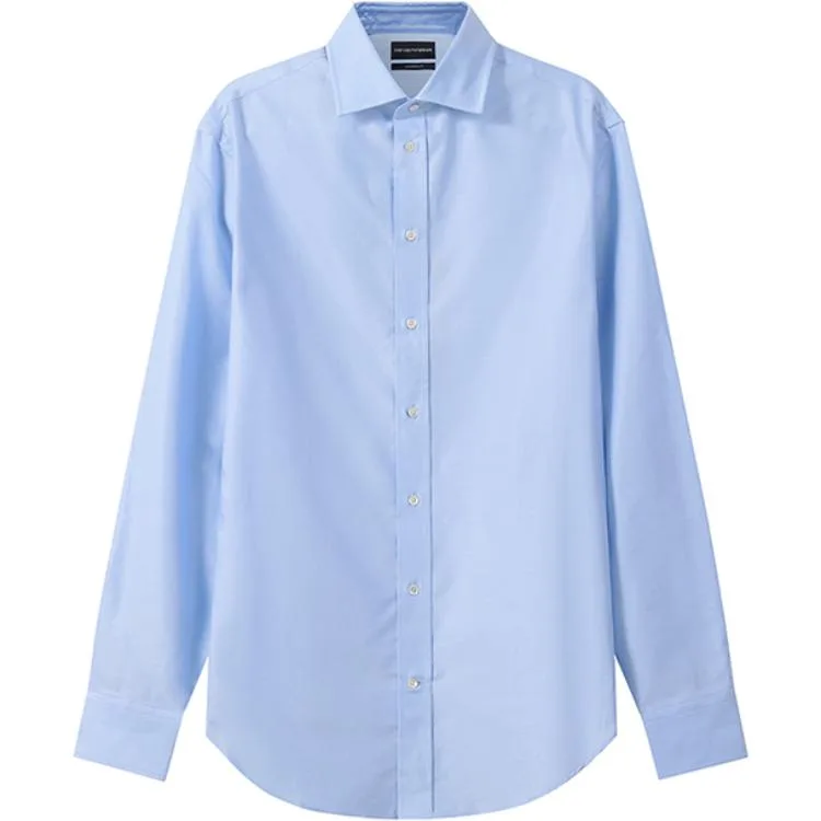 EMPORIO ARMANI Рубашка мужская Light Blue с заостренным воротником