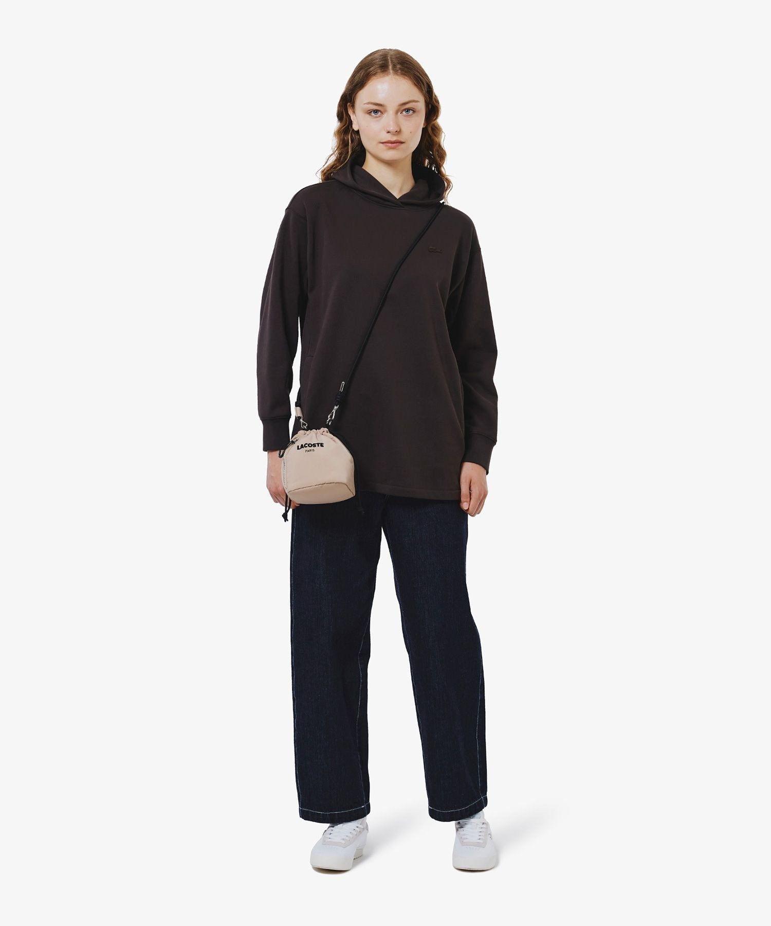 Толстовка LACOSTE с капюшоном, ворсистая подкладка, Dark Brown — фото 4