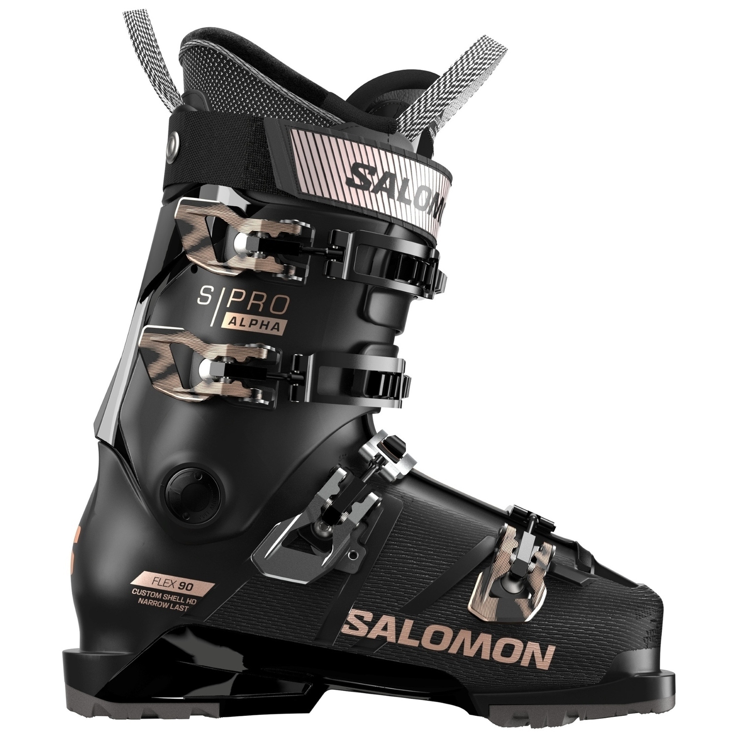 

Женские горнолыжные ботинки Salomon S Pro Alpha 90 W GW, черный/розовое золото металлик