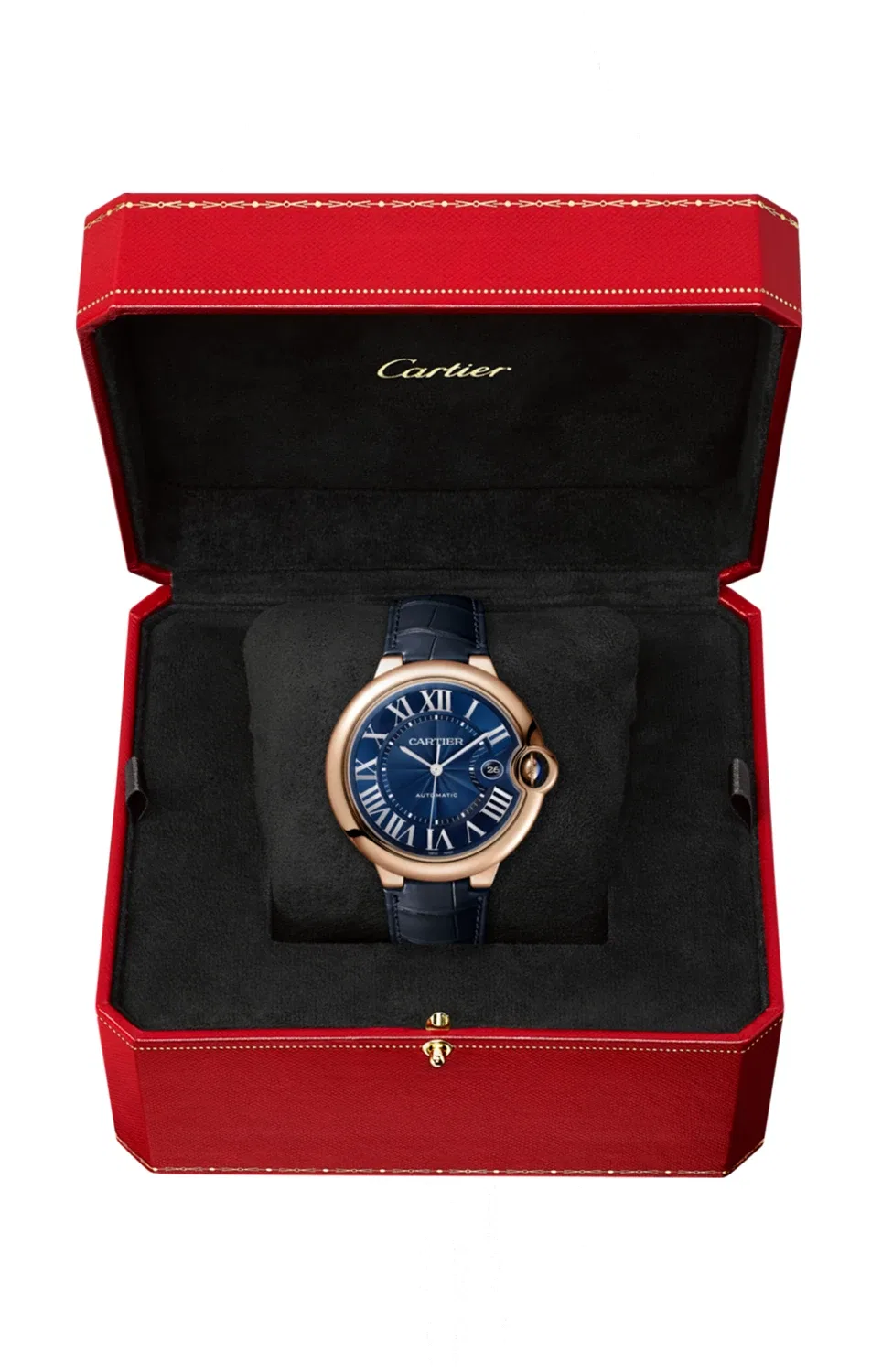 BALLON BLEU DE CARTIER 42 ММ, РОЗОВОЕ ЗОЛОТО, КОЖА - WGBB0036, золотой — фото 2