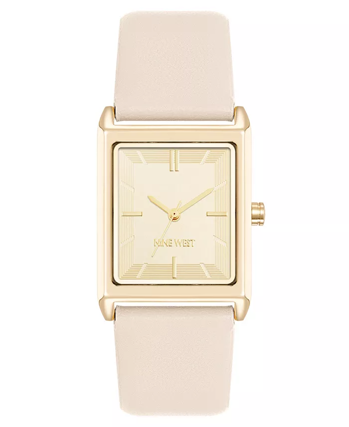 

Женские часы Quartz прямоугольные с ремешком из золотистого и розового полиуретанового кожзама, 26 мм Nine West