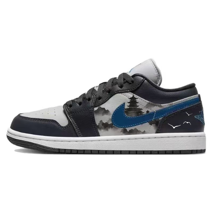 

Баскетбольные кроссовки Air 1 Vintage Unisex Low-Top Black Grey Blue Jordan