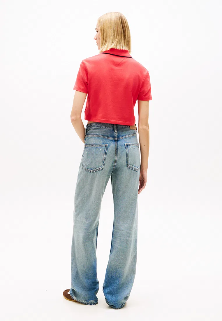 Поло с коротким рукавом, с нашивкой, Tommy Jeans Tommy Hilfiger, мультиколор — фото 2