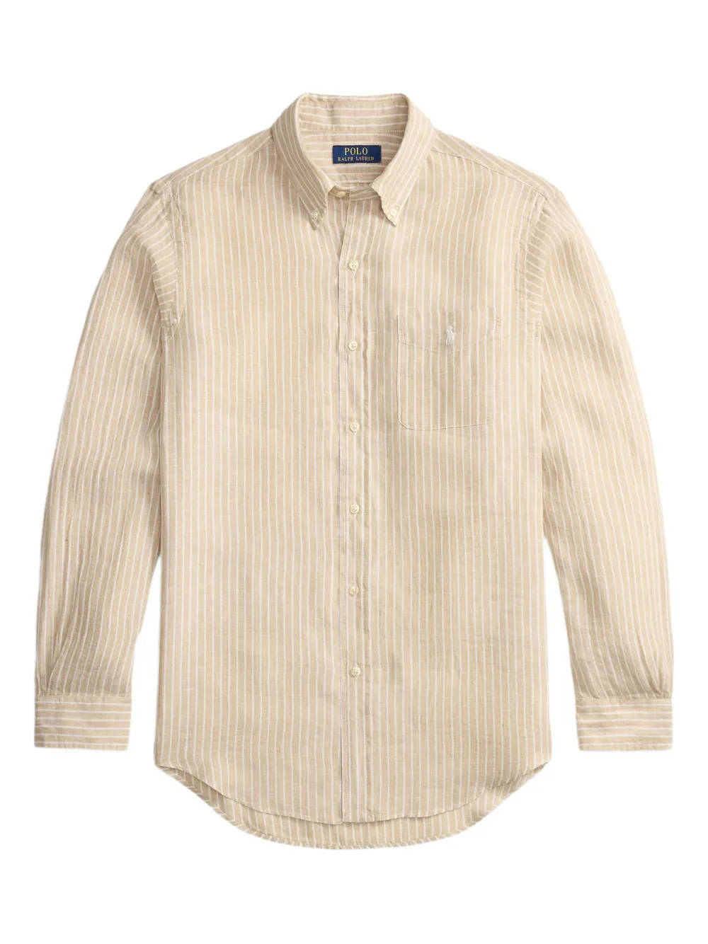 

Полосатая рубашка с воротником Polo Ralph Lauren, бежевый