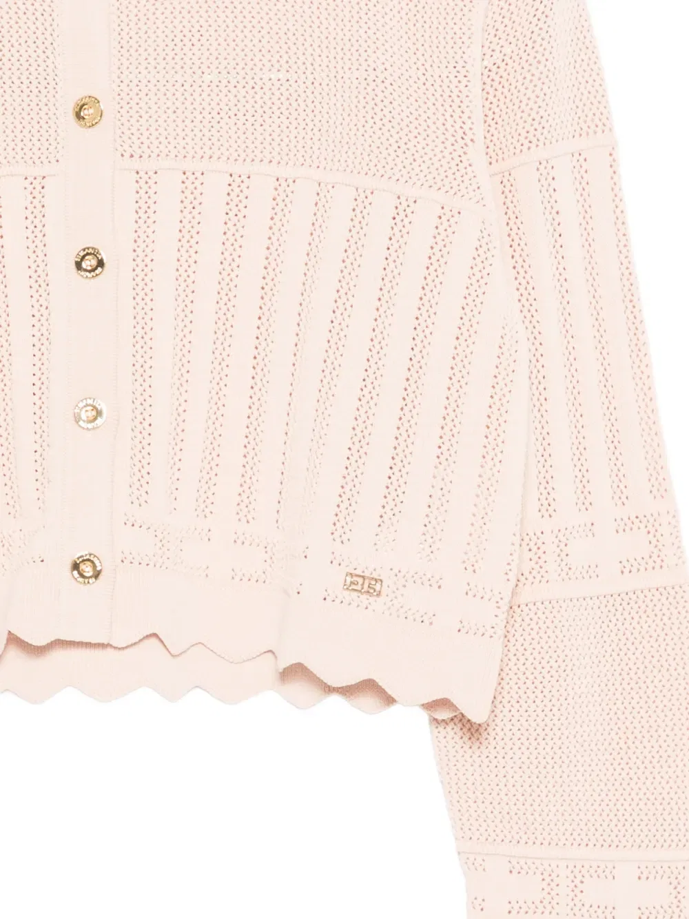 Кардиган с фестончатым краем и пуговицами Elisabetta Franchi Kids, розовый — фото 3