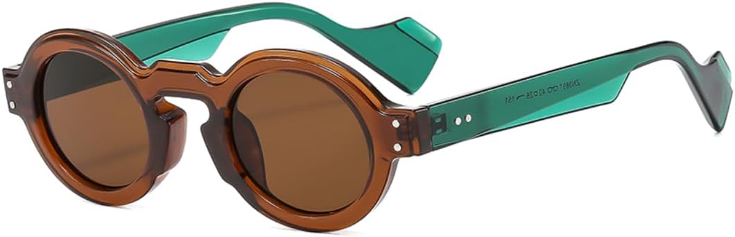 

Солнцезащитные очки с защитой UV400 | Круглая зеленая овальная оправа с заклепками | Для женщин и мужчин, для занятий спортом на открытом воздухе и вождения DSVIGF, 05