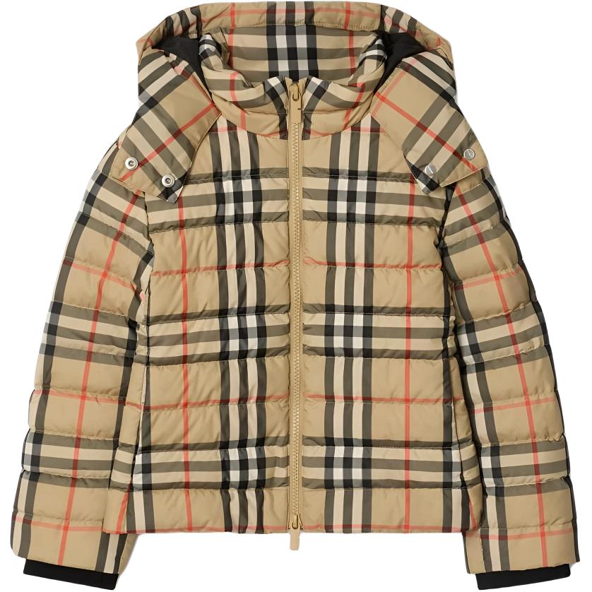 Детская пуховая куртка Burberry, бежевый