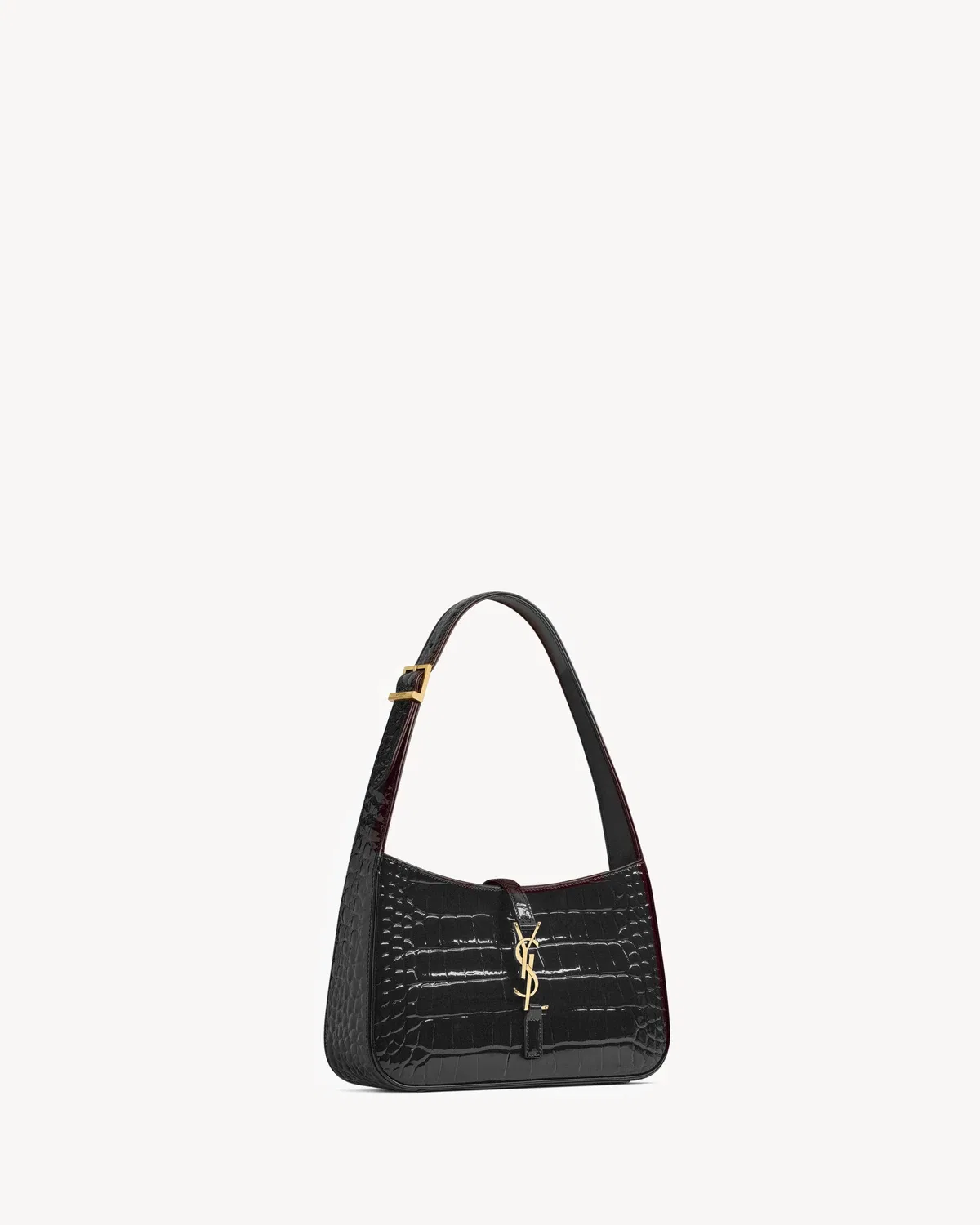 LE 5 À 7 из лакированной кожи с тиснением под крокодила SAINT LAURENT, черный — фото 4
