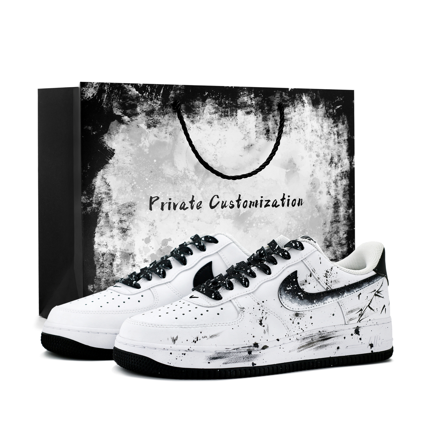 

Nike Air Force 1 Ink Bamboo Cushioning Low top Skateboard Shoes Unisex Black