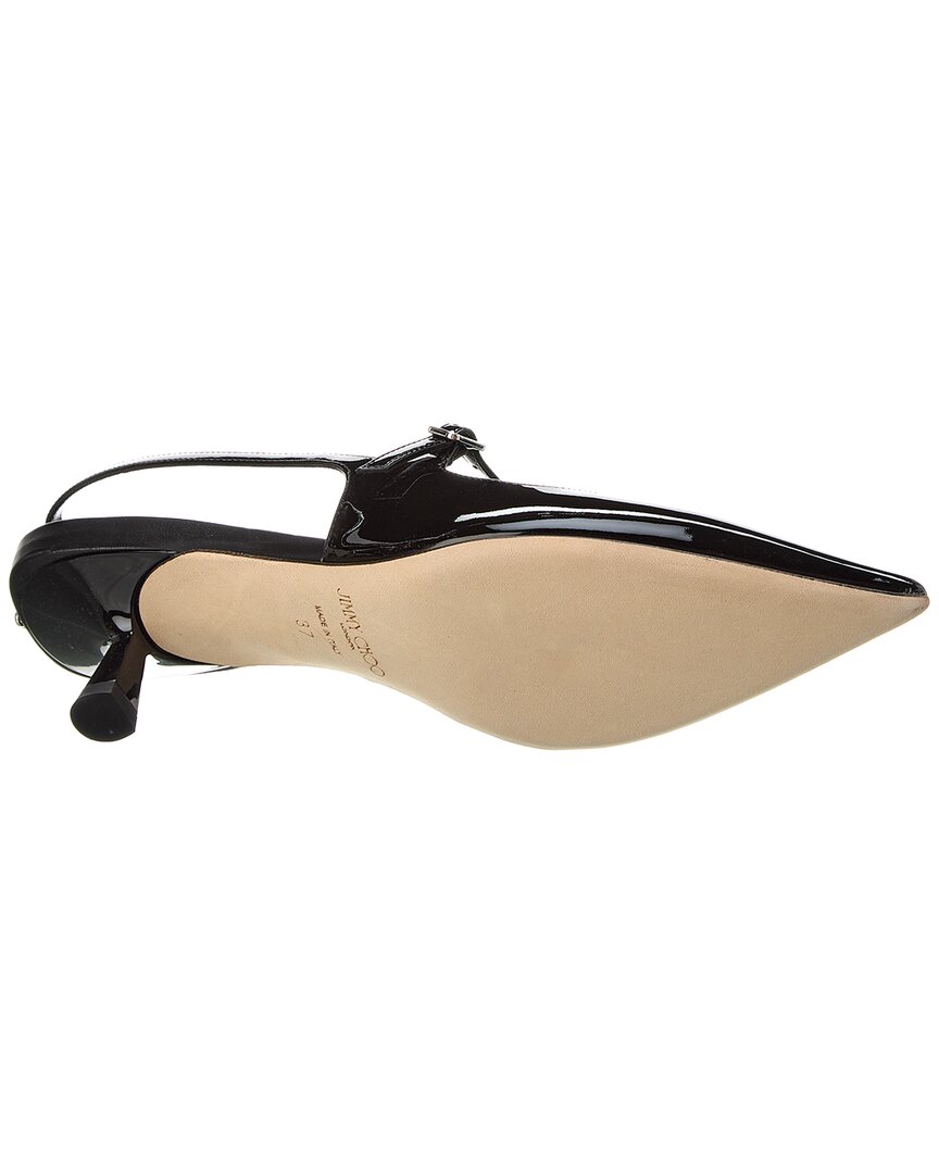 Патентованные туфли-лодочки Jimmy Choo Didi 45 Slingback, черный — фото 4