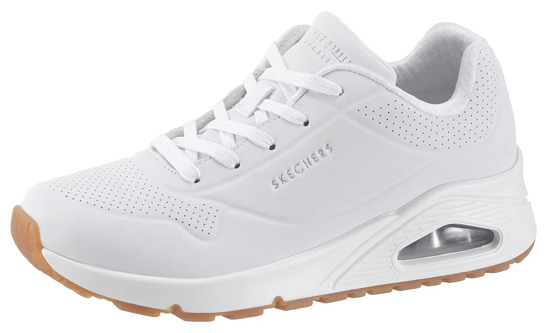 Кроссовки Skechers "Street Uno - Stand on Air", простого вида, повседневная обувь, полуботинки, туфли на шнуровке, кремовый