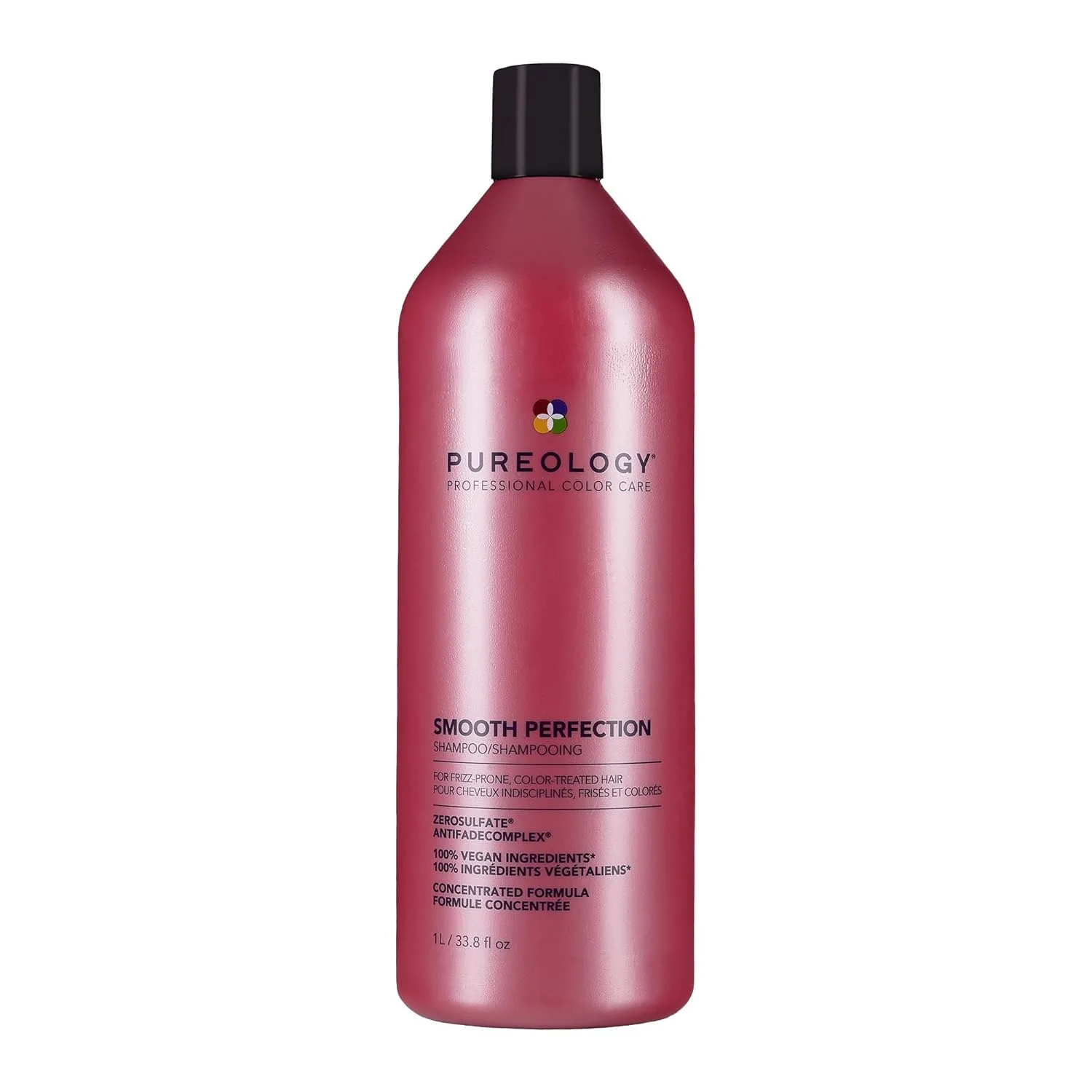 Шампунь Pureology Smooth Perfection - для вьющихся и окрашенных волос, разглаживает волосы и контролирует пушистость, без сульфатов, подходит для веганов. 1000 мл (1 шт.)