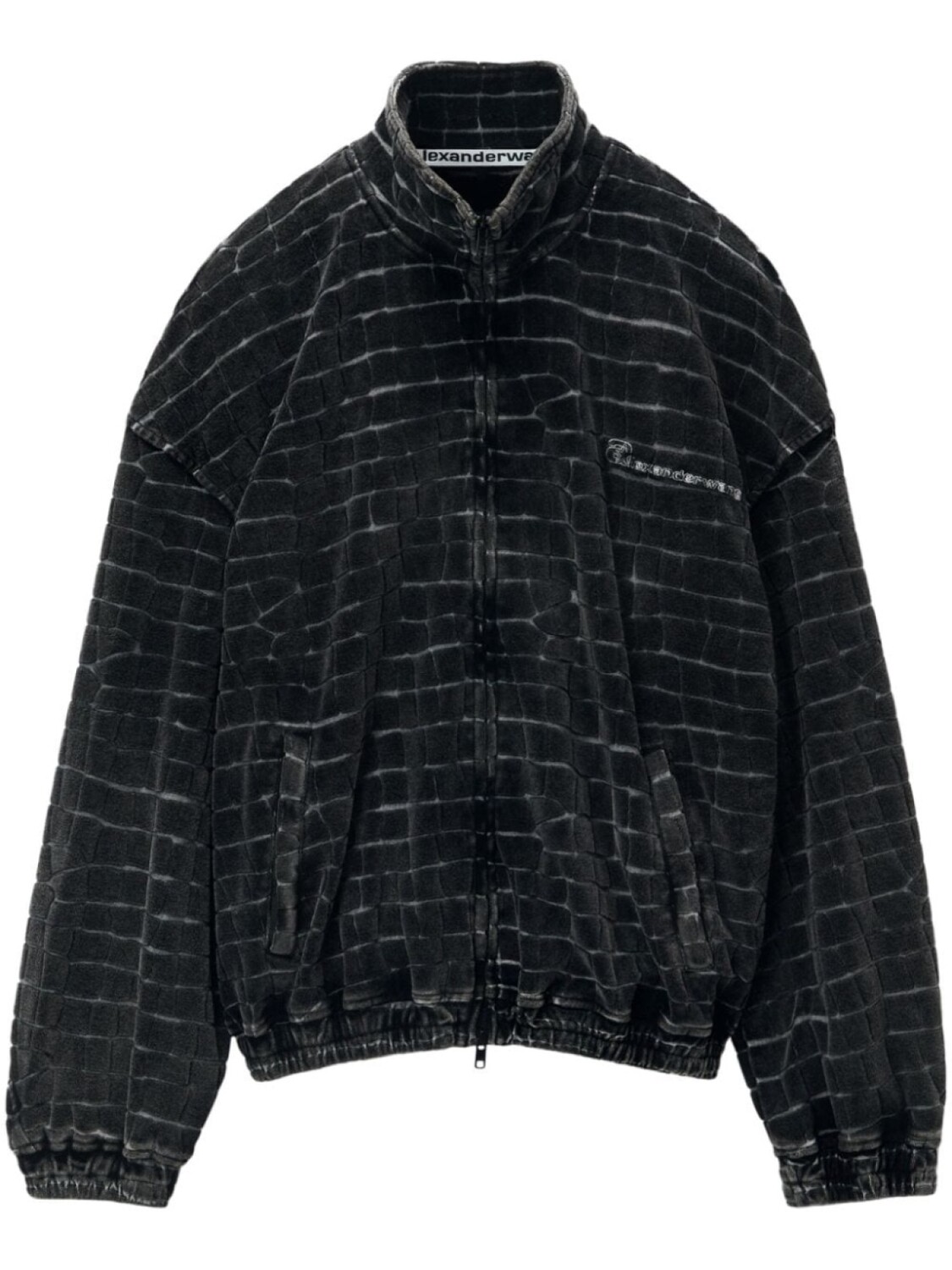 

Alexander Wang бархатный бомбер с тиснением под крокодила, черный