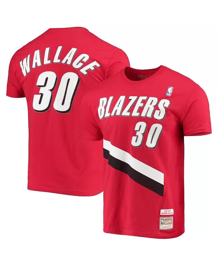 

Мужская футболка Rasheed Wallace Red Portland Trail Blazers Hardwood Classics с именем и номером игрока Mitchell & Ness