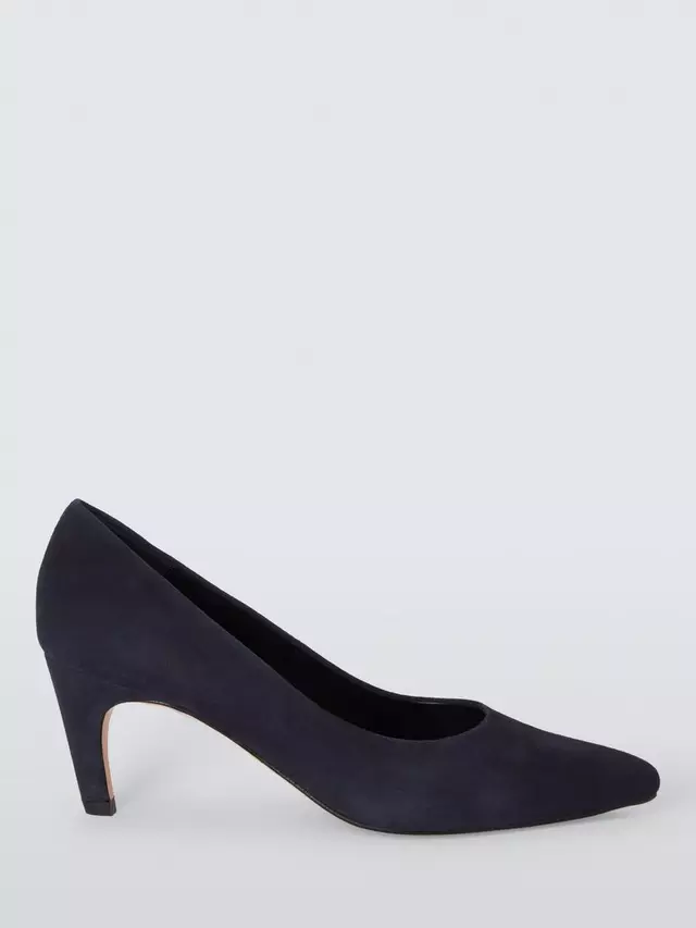

Туфли-лодочки John Lewis Ava Suede Curve Heel High Vamp, темно-синий