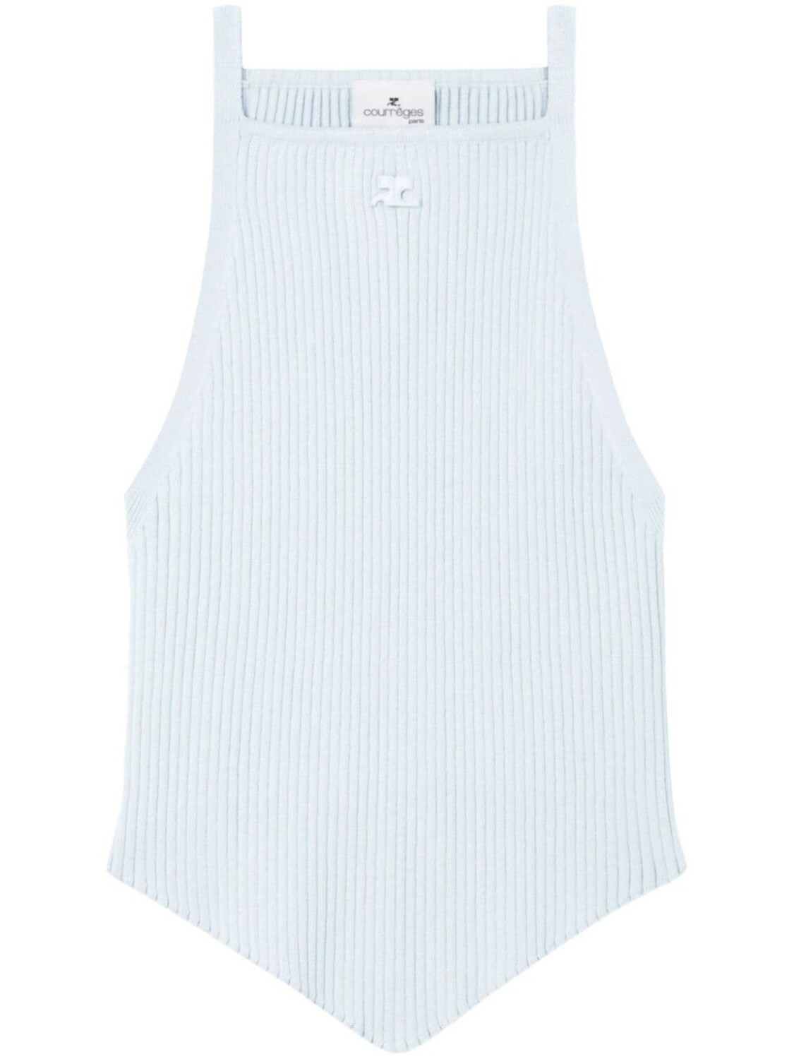 

Courrèges топ Pointy в рубчик, синий