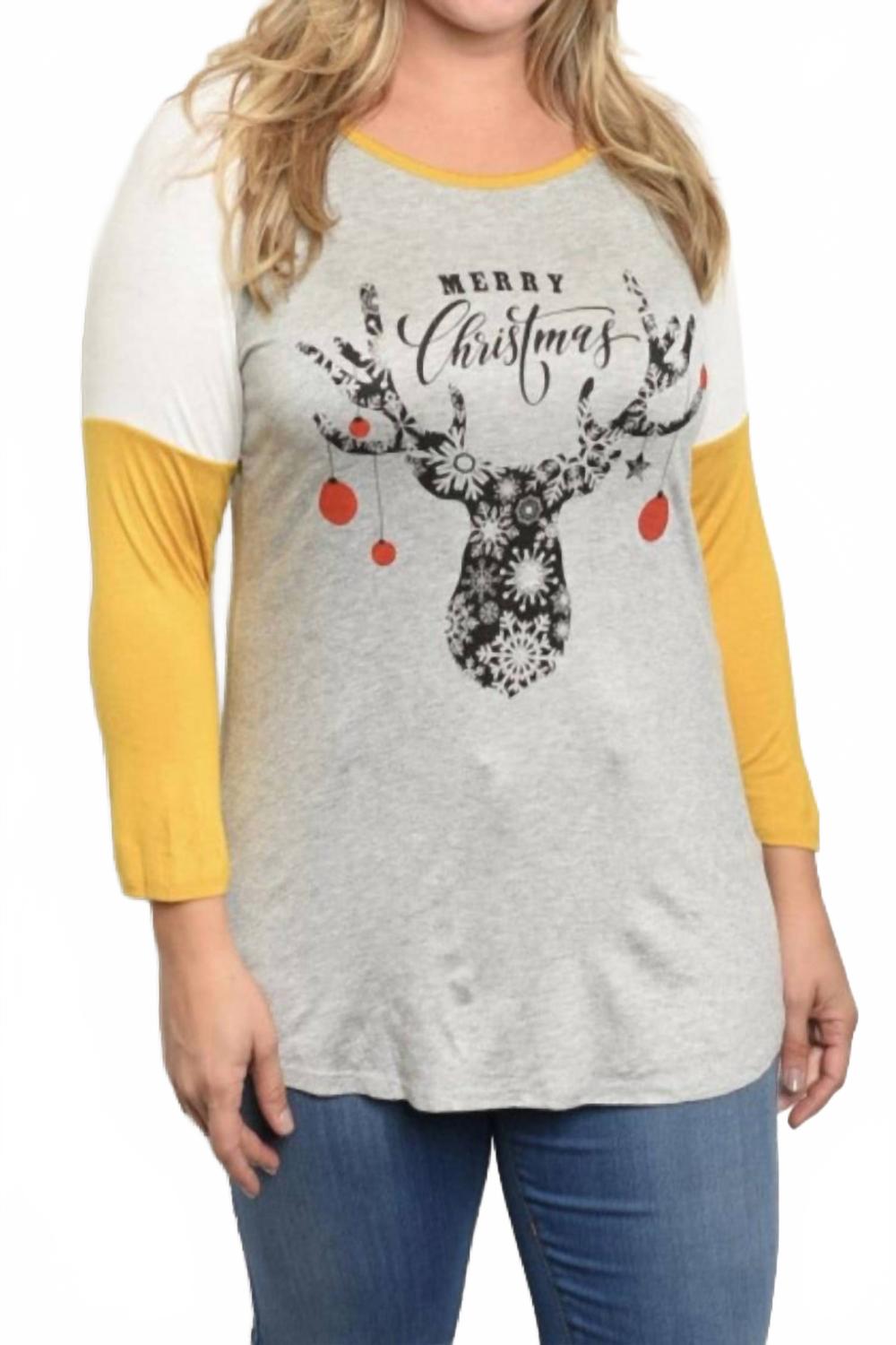 

Женская футболка с оленями COLORBEAR, серый