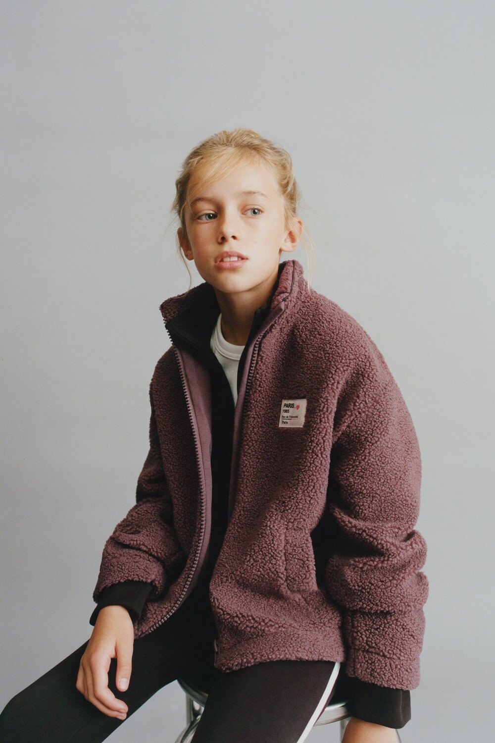 

Куртка из искусственной овчины ZARA, розовый