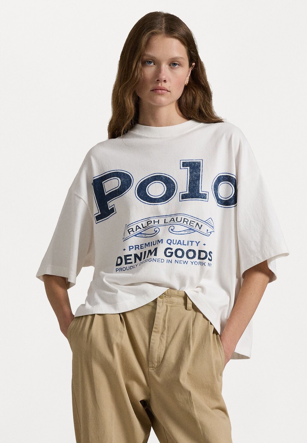 

Футболка с принтом LOGO COTTON JERSEY TEE Polo Ralph Lauren, белый