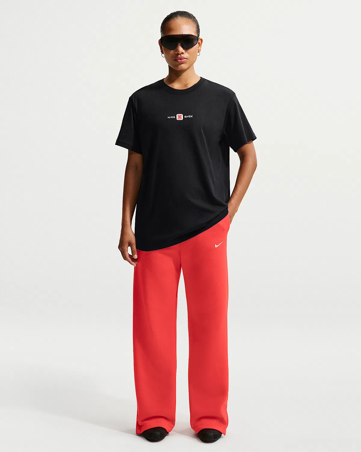 Женские широкие брюки с высокой посадкой Nike Sportswear Phoenix Fleece, Light Crimson/Sail