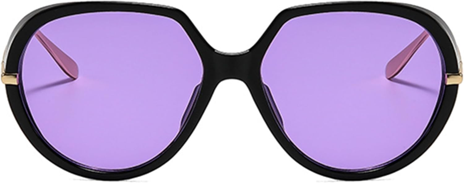 

bullabulling Большие солнцезащитные очки-пилот для женщин, модные солнцезащитные очки в крупной оправе, маска-маска, модные овальные очки в металлической оправе, Purple