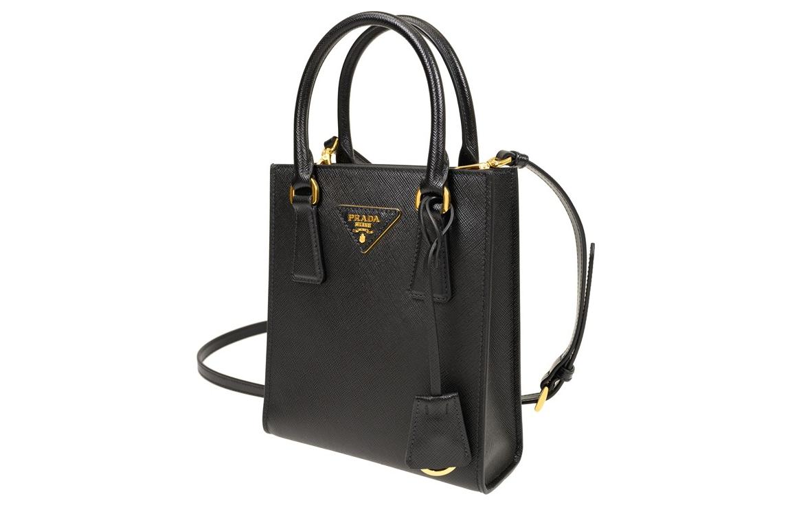 PRADA Кожаная сумка через плечо на каждый день женская черная — фото 2