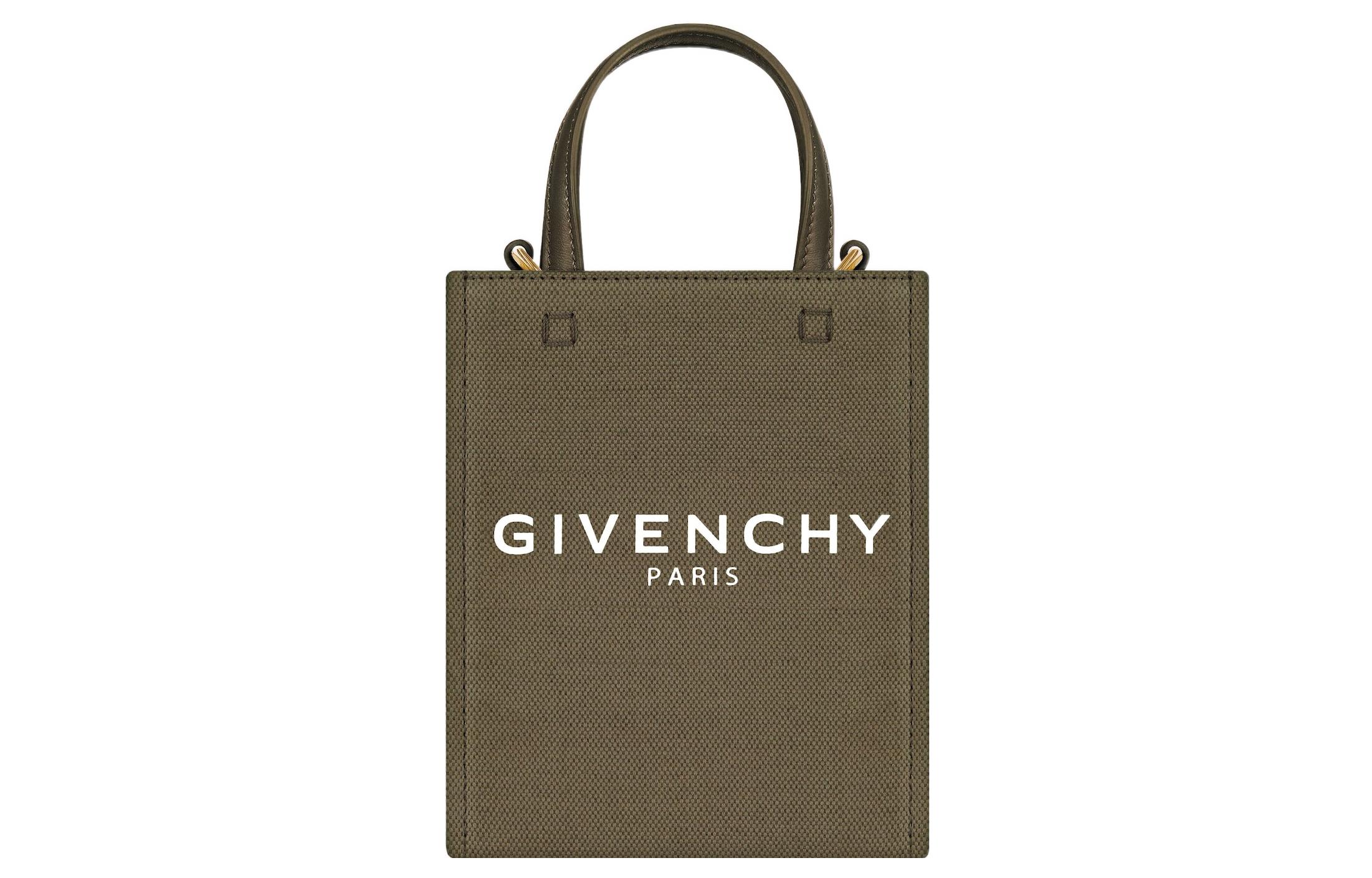 

Стираемая холщовая сумка-шопер GIVENCHY миниатюрная женская темно-хаки