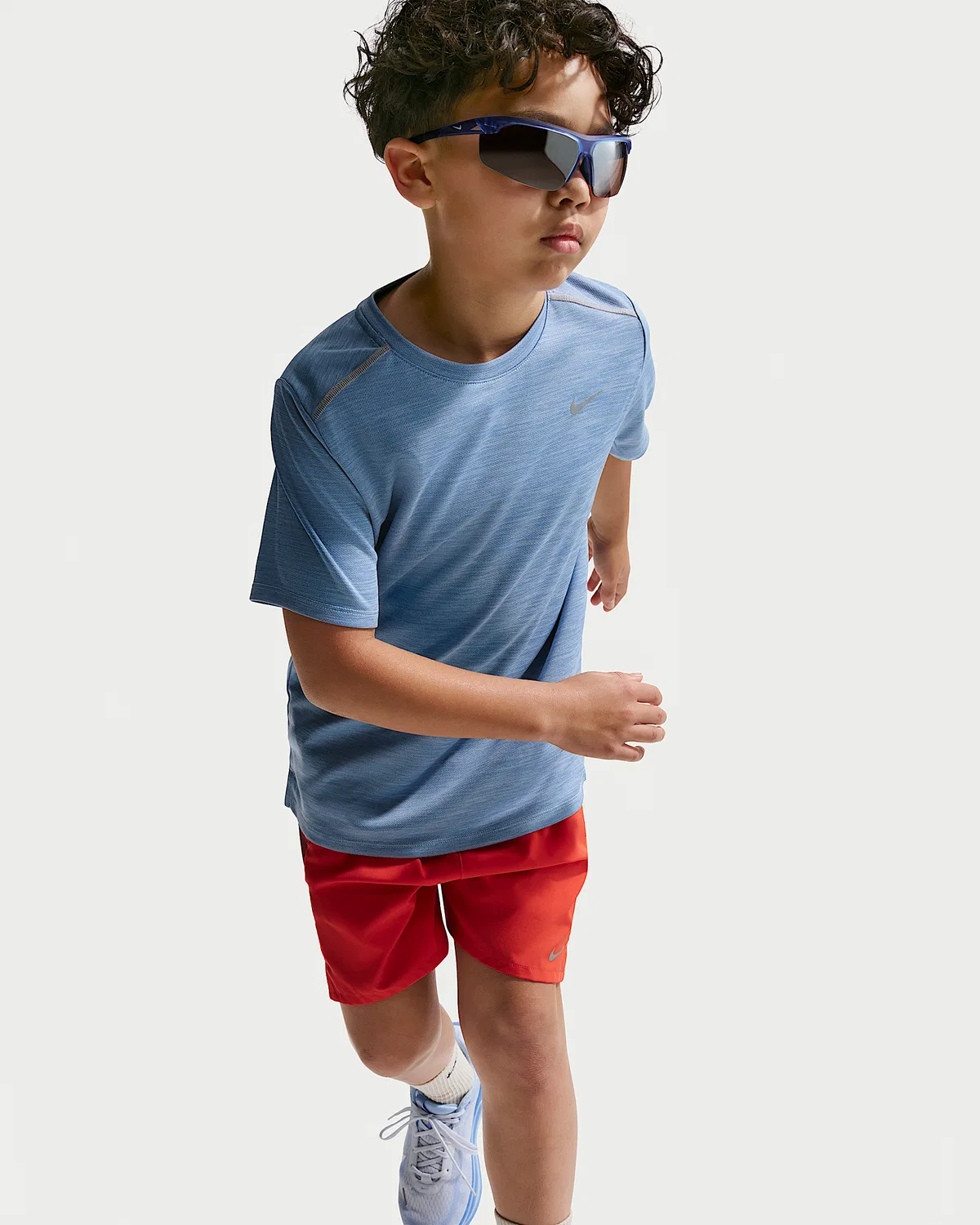 Детская футболка Nike Miler Dri-FIT с коротким рукавом, Work Blue/Hydrogen Blue/Heather — фото 3
