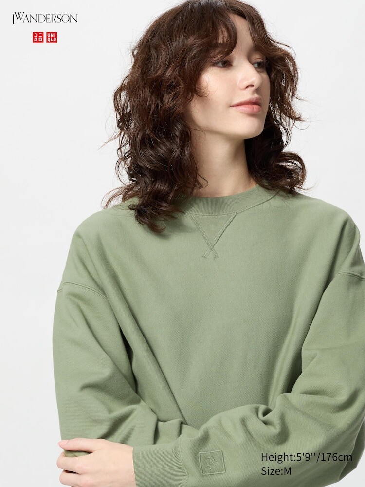 

Толстовка с круглым вырезом свободного кроя Uniqlo, цвет 53 зеленый