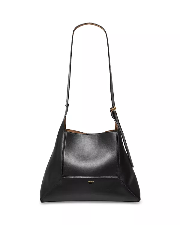 

Кожаная сумка-хобо с ромбовидным рисунком Jimmy Choo, черный