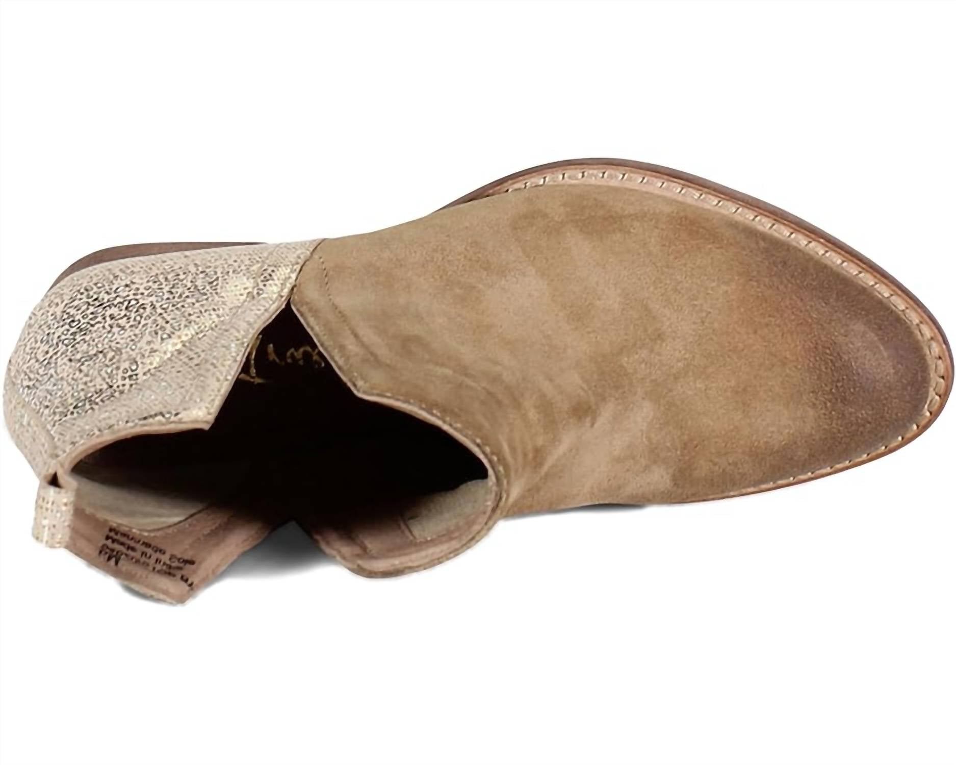 Ботинки Stop By Metallic Leather из верблюжьей замши/бежевого цвета DIBA True — фото 4