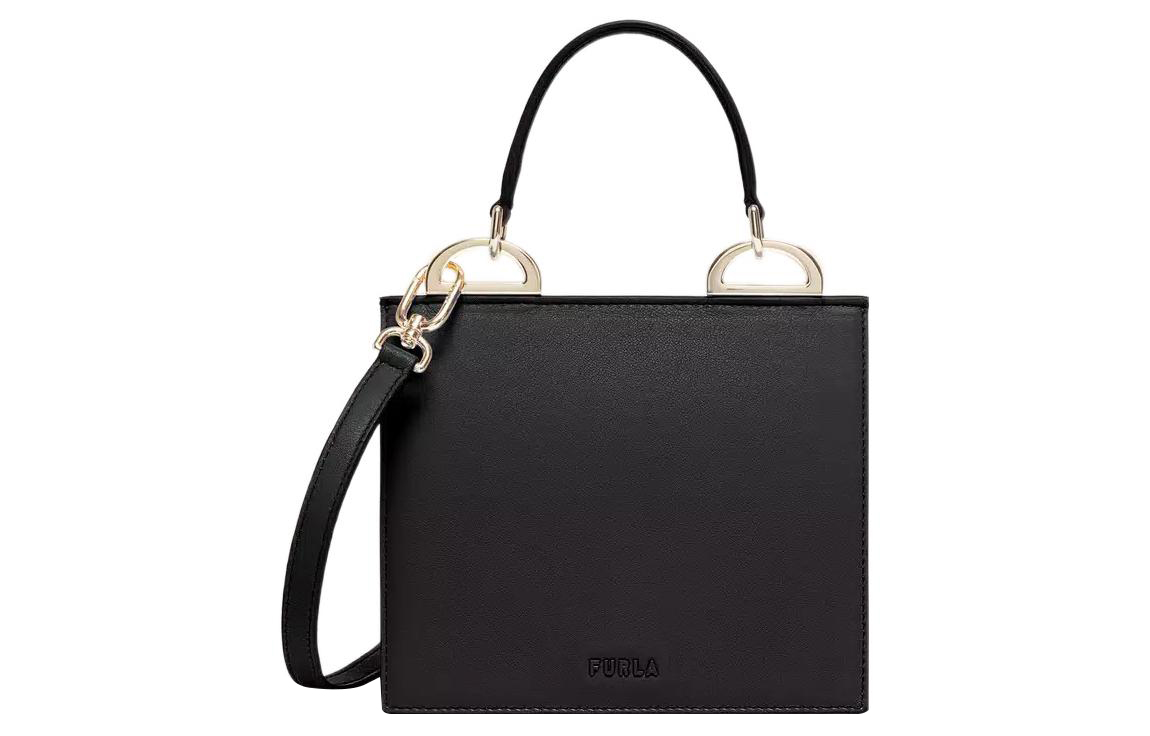 

Furla Линия Фьючера переработанная рокси кожаная эффектная тканевая плечевая сумка кроссбоди миниатюрная женская черная