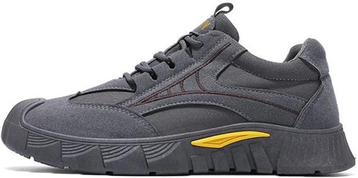 

Мужские туфли HOUDBDOL с антискользящей и прочной подошвой, подходят для строительных работ, удобные ботинки, шнуровка, повседневная обувь, кроссовки для активного отдыха и спортзала, серый