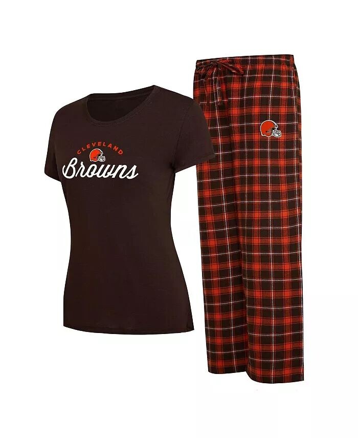

Женский коричневый, оранжевый Cleveland Browns Arctic футболка и фланелевые штаны спальный комплект Concepts Sport