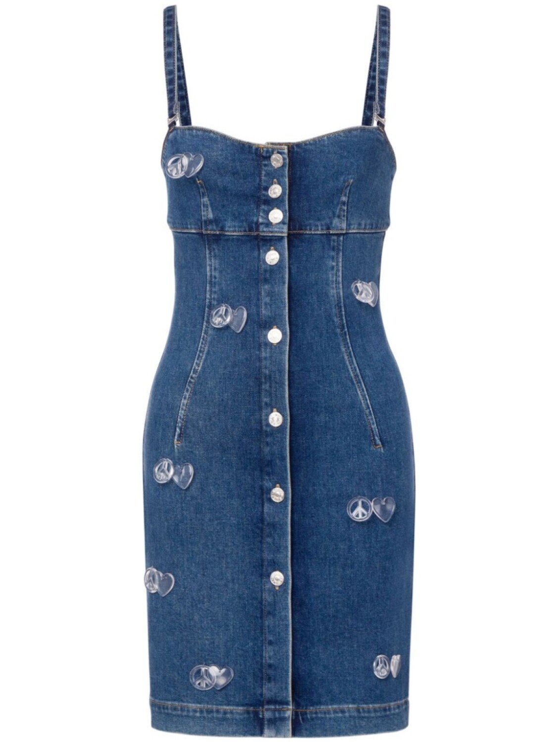 

MOSCHINO JEANS джинсовое платье мини с аппликацией