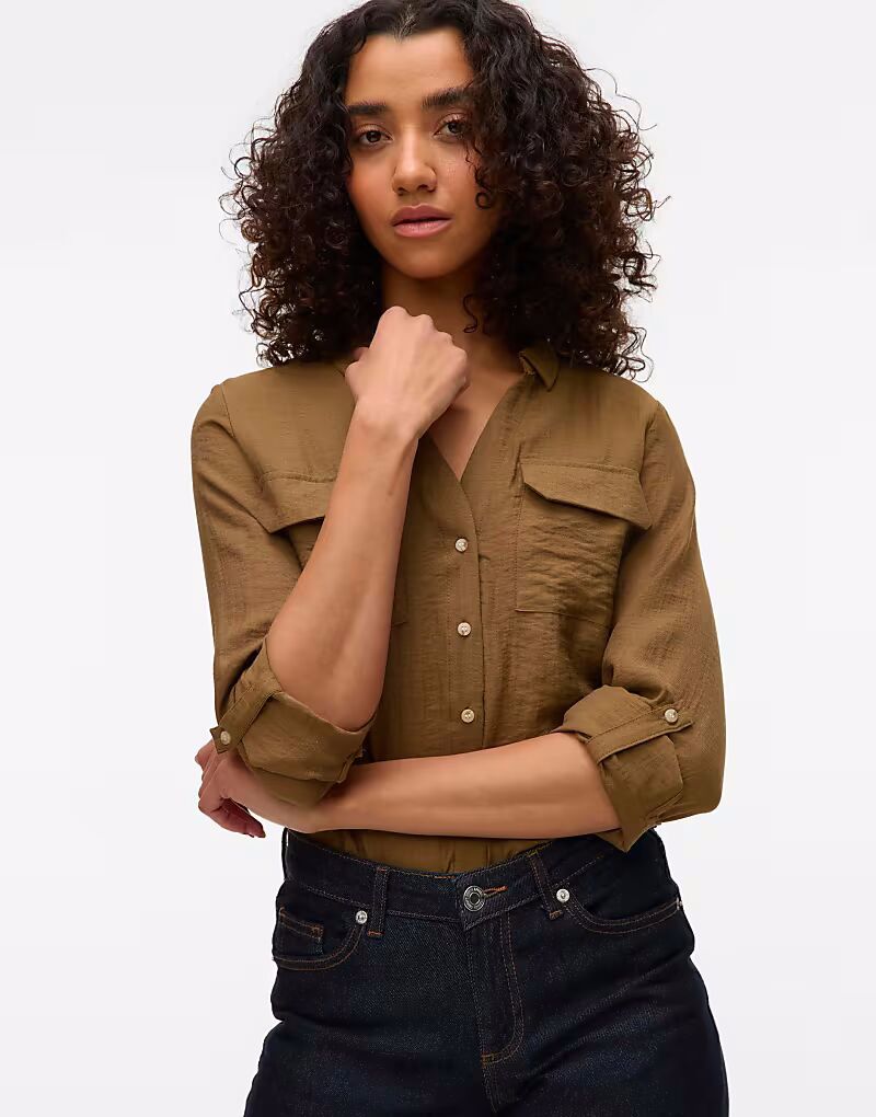

Коричневая рубашка-кенгуру от Vero Moda