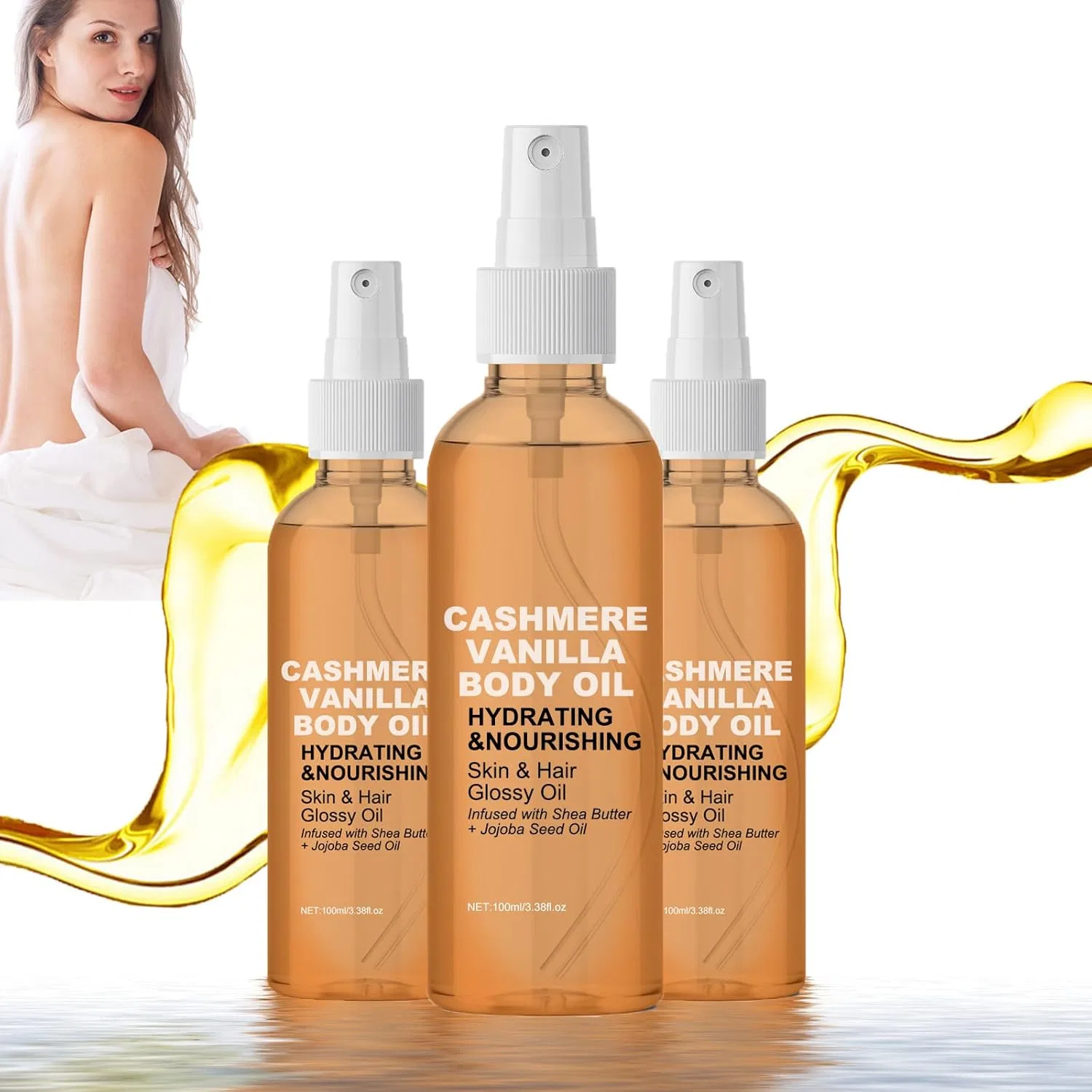 Масло для тела Vanilla Cashmere с маслом ши и жожоба, 3 шт. по 100 мл Generisch, 3P