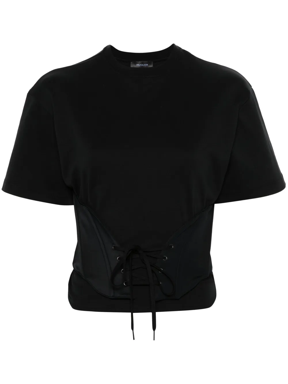 

Футболка со вставкой-корсетом Mugler, черный