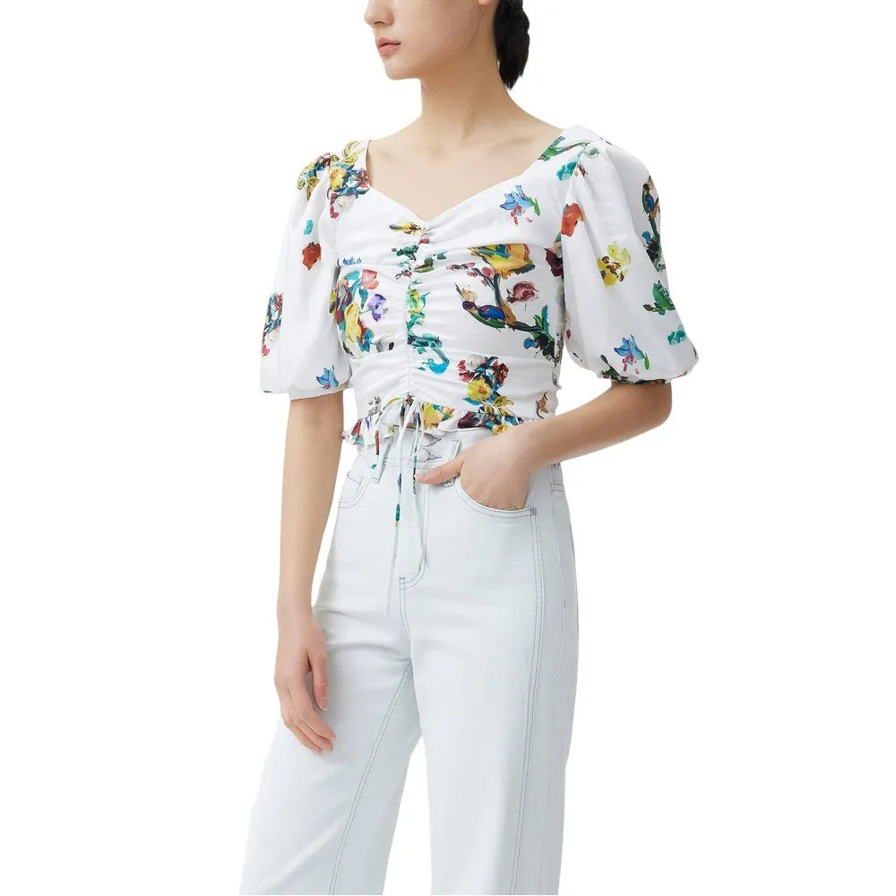 

Блузка с коротким рукавом Lily Printed, белый