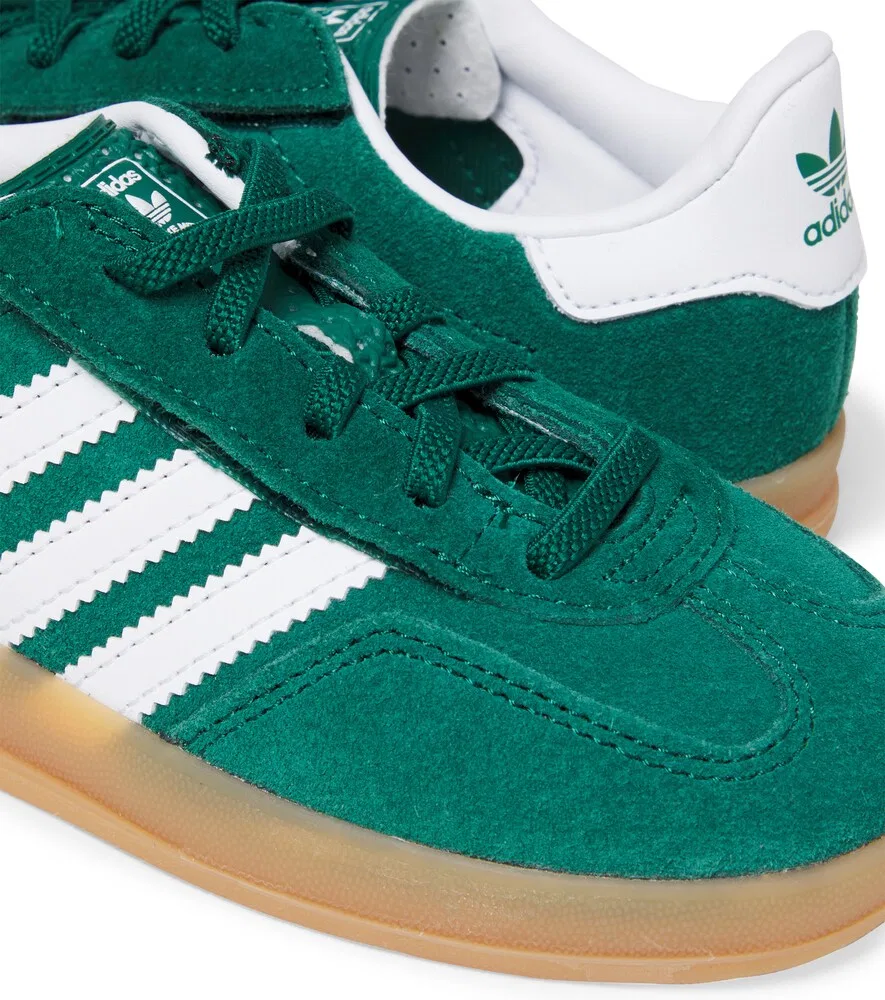Замшевые кроссовки Gazelle Indoor Adidas Originals Kids, зеленый — фото 4