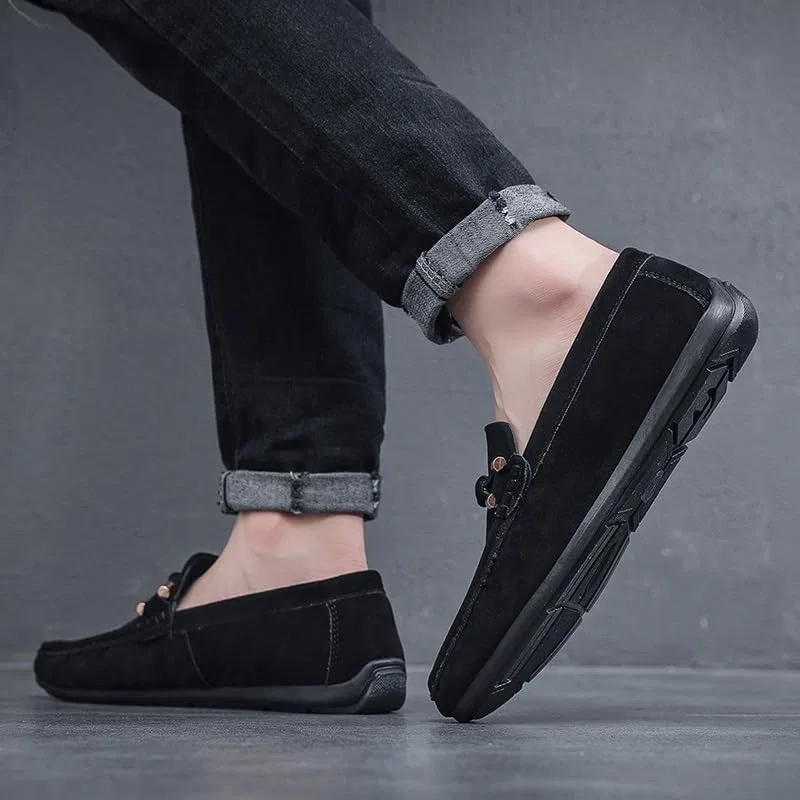 Лоферы мужские классические, кожаные, Slip-On, черный UOPYNE — фото 2