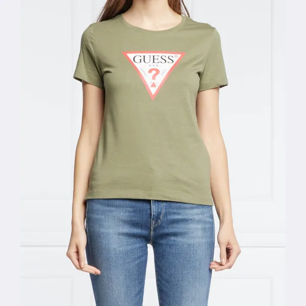 

Оригинальная футболка стандартного кроя Guess, хаки