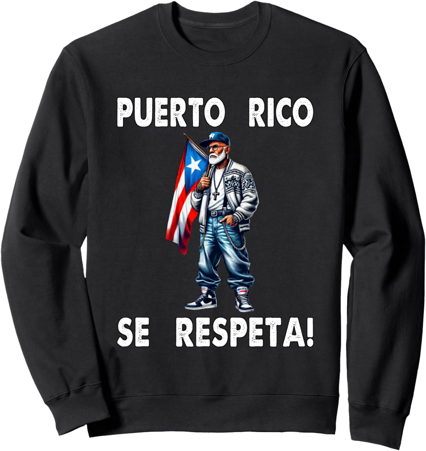 

Толстовка с флагом Puerto Rico Se Respeta Abuelo Boricua Puerto Rico Se Respeta Collection, More Here, черный