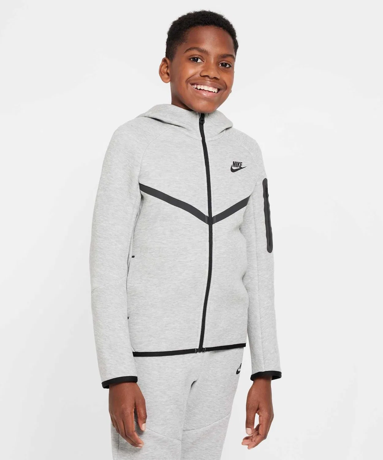 Детская куртка Nike Sportswear Tech Fleece Full-Zip Hoodie, тёмно-серый