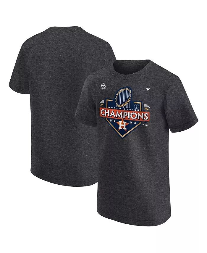 

Футболка Big Boys Heather Charcoal Houston Astros World Series Champions 2022 в раздевалке Fanatics, черный