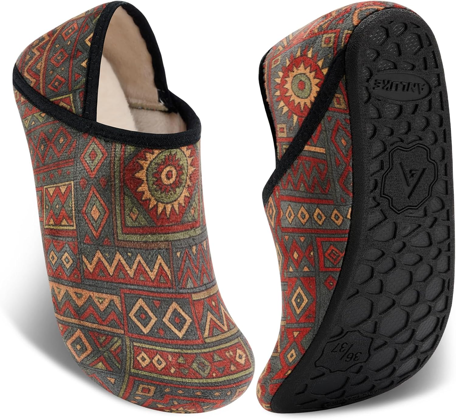 

Домашние тапочки ANLUKE для женщин и мужчин с резиновой подошвой, мягкие и легкие, для дома и улицы, красный