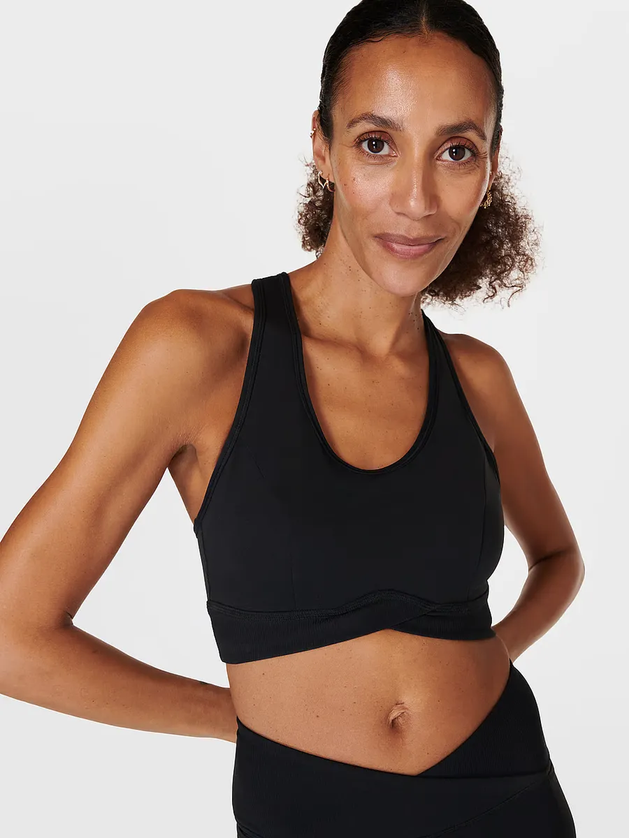 

Супермягкий ультралегкий бюстгальтер с запахом Sweaty Betty, черный