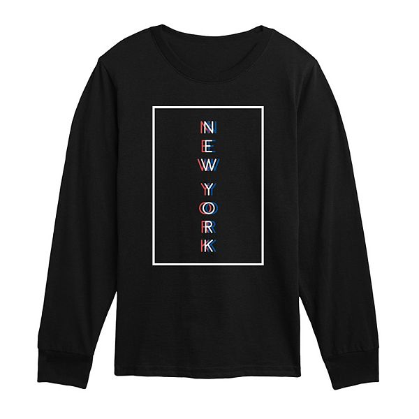 

Футболка с длинным рукавом New York для мальчиков 8-20 Licensed Character, Black