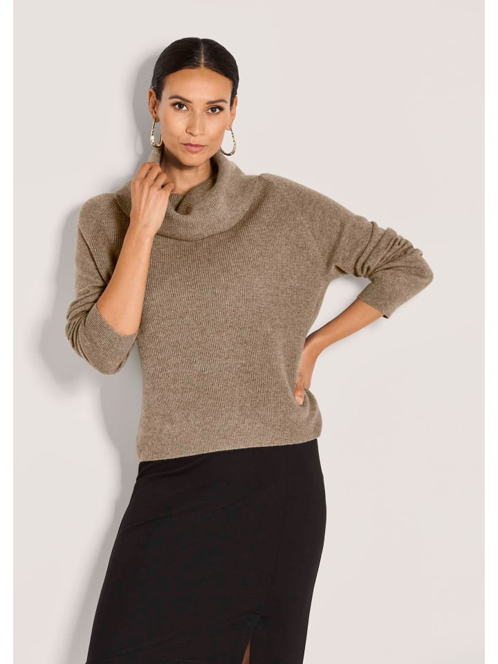 

MADELEINE Классический шерстяной свитер с воротником-стойкой, цвет серо-коричневый/меланж