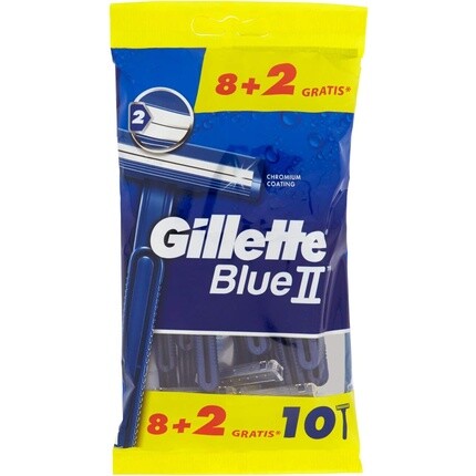 

Долговечная одноразовая бритва Blue 2 с хромовым покрытием 8+2, Gillette